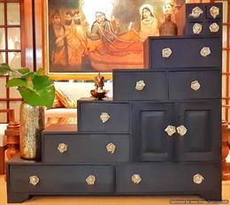 Designer Wooden Step Cabinet